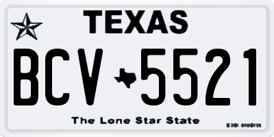 TX license plate BCV5521