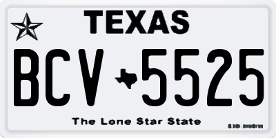 TX license plate BCV5525