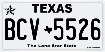 TX license plate BCV5526