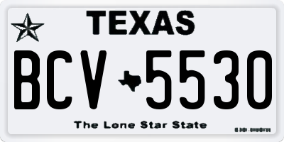 TX license plate BCV5530
