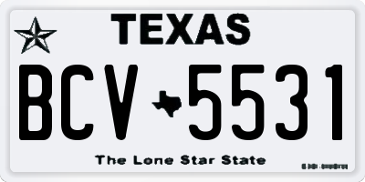 TX license plate BCV5531