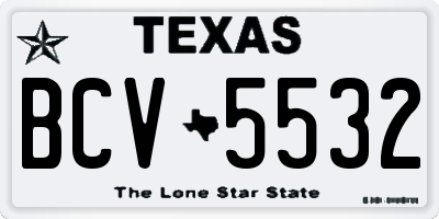 TX license plate BCV5532