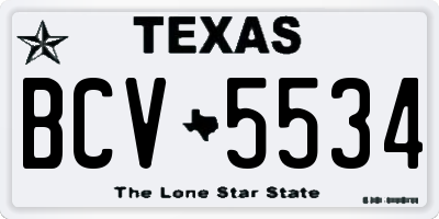 TX license plate BCV5534
