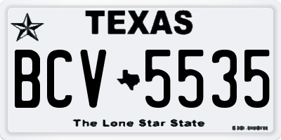 TX license plate BCV5535