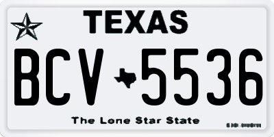 TX license plate BCV5536