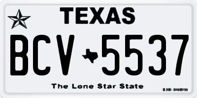 TX license plate BCV5537