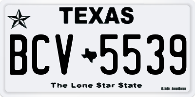 TX license plate BCV5539