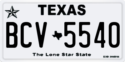 TX license plate BCV5540