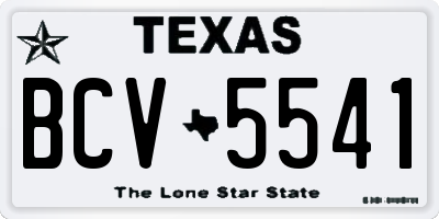 TX license plate BCV5541