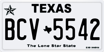TX license plate BCV5542