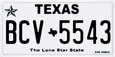 TX license plate BCV5543