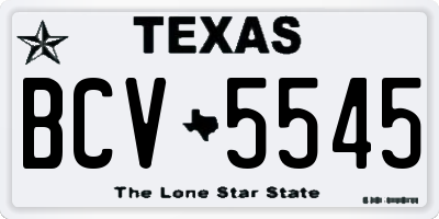 TX license plate BCV5545