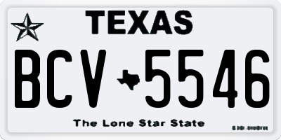 TX license plate BCV5546