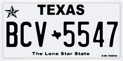 TX license plate BCV5547