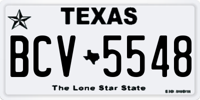 TX license plate BCV5548