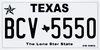 TX license plate BCV5550