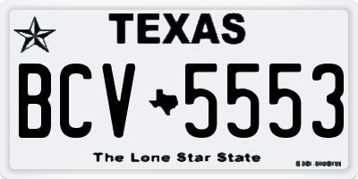 TX license plate BCV5553