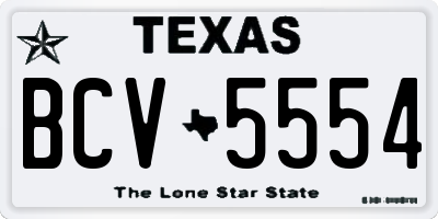 TX license plate BCV5554