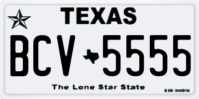 TX license plate BCV5555