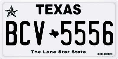 TX license plate BCV5556