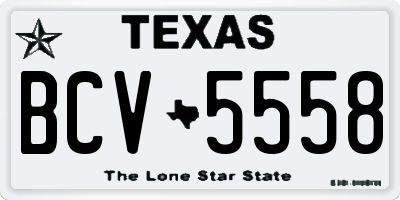TX license plate BCV5558