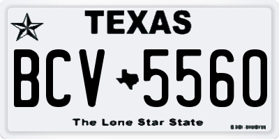 TX license plate BCV5560
