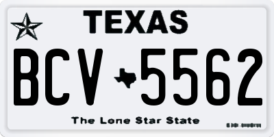 TX license plate BCV5562