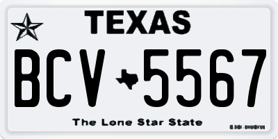 TX license plate BCV5567