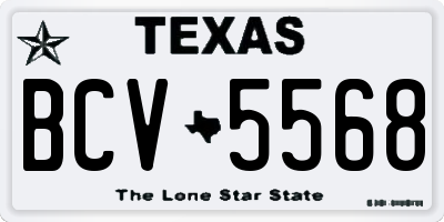 TX license plate BCV5568