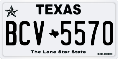 TX license plate BCV5570