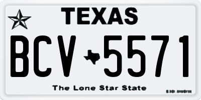TX license plate BCV5571
