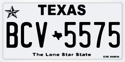 TX license plate BCV5575