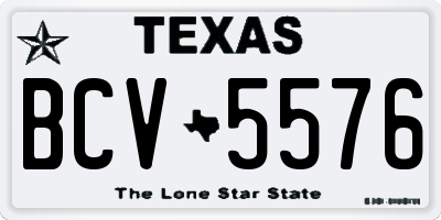 TX license plate BCV5576