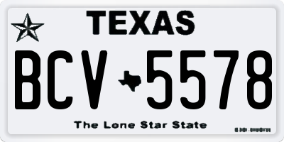 TX license plate BCV5578