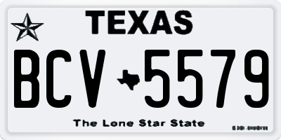 TX license plate BCV5579