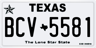 TX license plate BCV5581