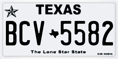 TX license plate BCV5582