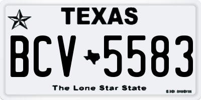TX license plate BCV5583