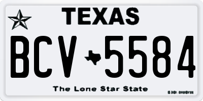 TX license plate BCV5584