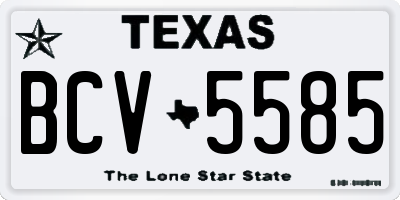 TX license plate BCV5585