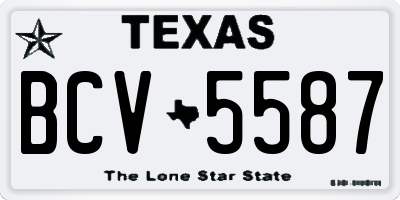 TX license plate BCV5587