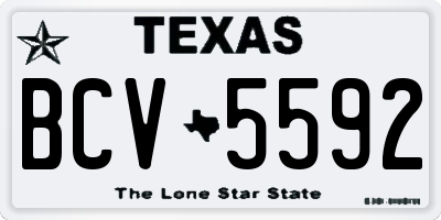 TX license plate BCV5592
