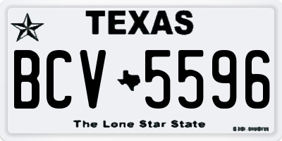 TX license plate BCV5596