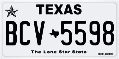 TX license plate BCV5598