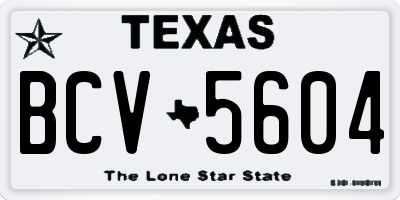 TX license plate BCV5604