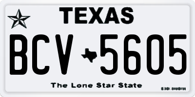 TX license plate BCV5605