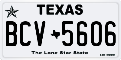 TX license plate BCV5606