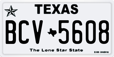 TX license plate BCV5608