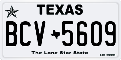 TX license plate BCV5609