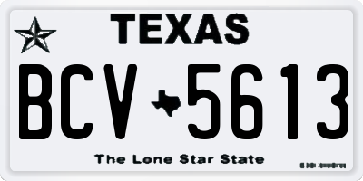 TX license plate BCV5613